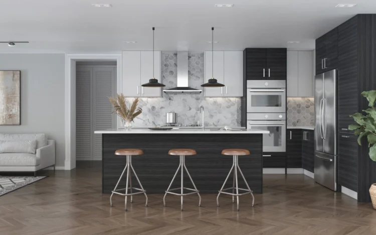 fabric charcoal kitchen