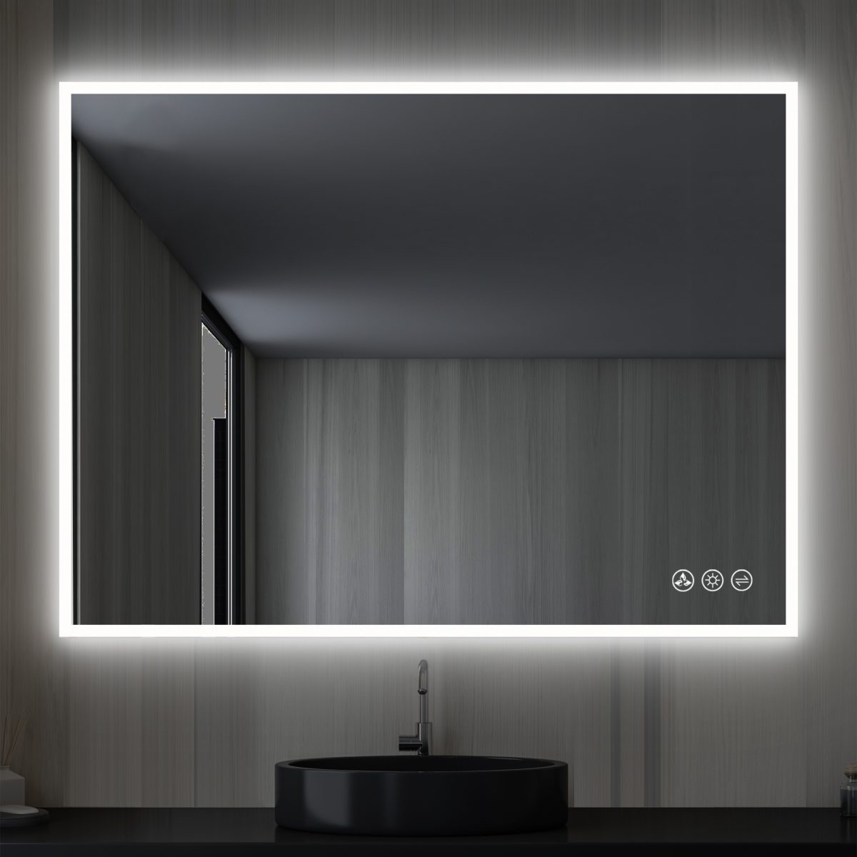 Beta 48″x36″ LED Mirror with Frosted Sides - Led Mirrors