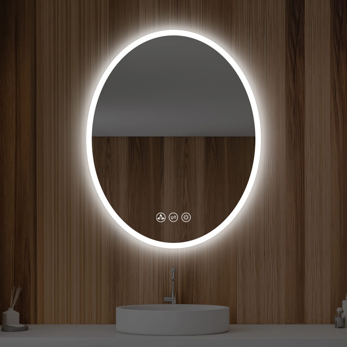 Oval 24 Inch Oval LED Mirror - Led Mirrors