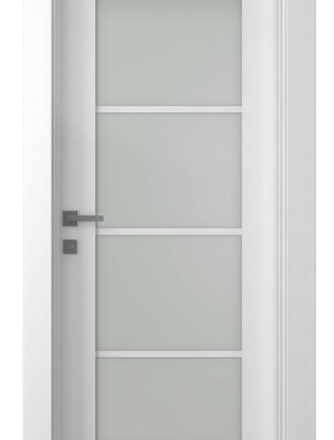 Palladio 4 Lite Vetro Bianco Noble (White) Belldinni Modern Interior Door - French Series