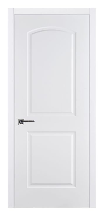 nova 2 panel arched soft white laminated traditional interior door 0