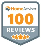 received homeadvisor 100 reviews badge highly-rated service with extensive customer reviews